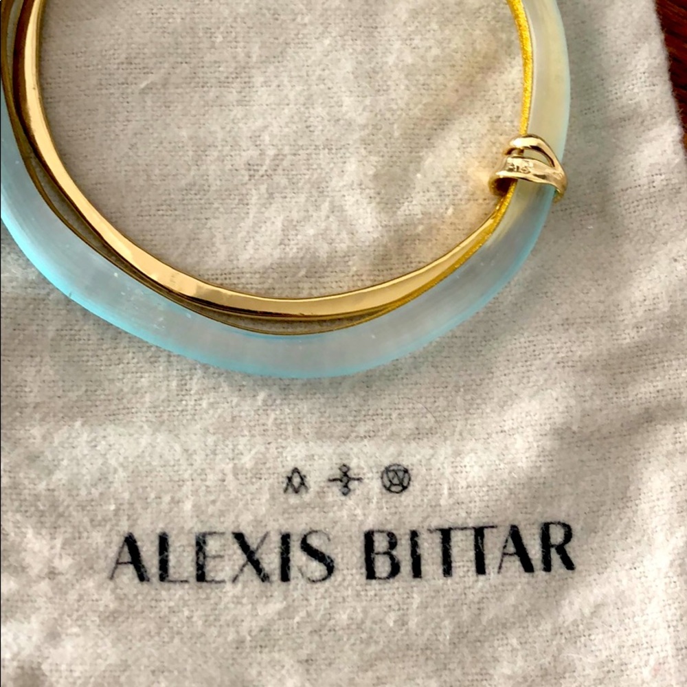 Alexis Bittar Gold and turquoise bracelet